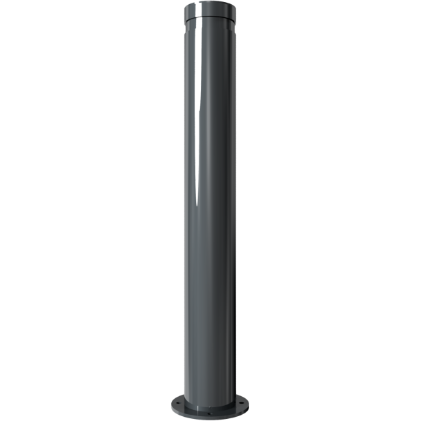 Bollard of aluminium | � 120 mm | stationary, to be fixed by plugswith base plate � 180 mm | height above ground 900 mmtotal length approx. 1200 mm
